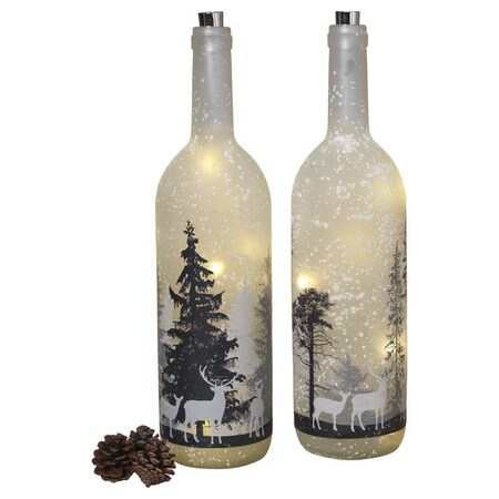 Gerson Gerson Multicolored Forest Scene Bottle 14.5 in. 2496010